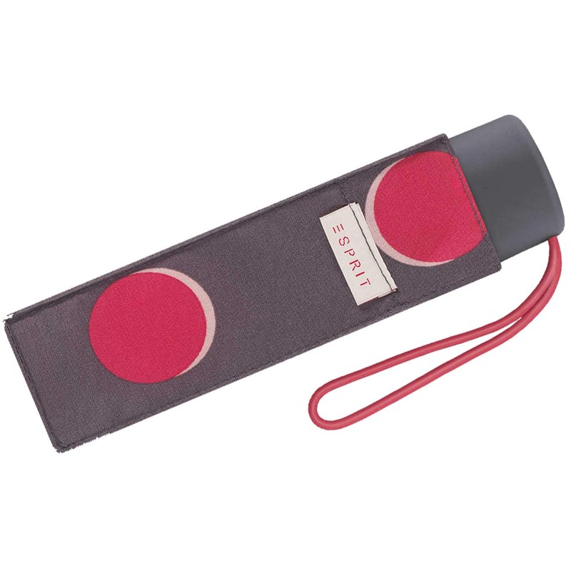 Esprit Petito Moon Dots Pocket Umbrella, Claret Red