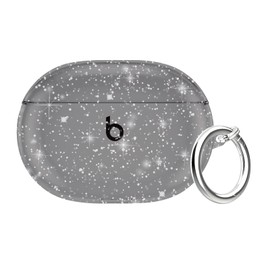 Aircawin for Beats Studio Buds Case Clear Black Glitter 2021,Beats Studio Buds + Case Cover Clear 2023,Sparkly Bling Shockproof Soft TPU Beats Studio Buds Case Cover with Keychain-Black Glitter