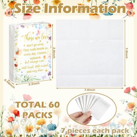 60 Pack Funeral Tissues 3 Ply Pocket Travel Size Poem, Love