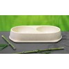 Bamboo Bowls Bamboo Eco-Friendly, Non-Slip Durable Cream Double Pet Bowl,