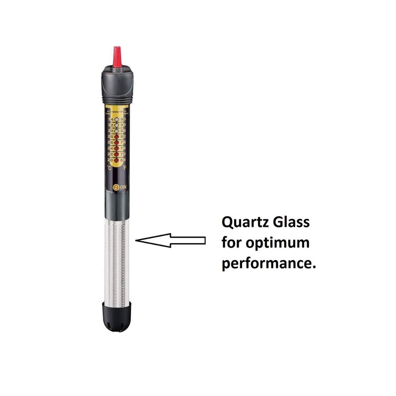 Hidom Aquarium Heater Quartz Glass Submersible Fish Tank - 25w