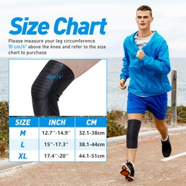 TOVIKI Knee Support for Women/Men, 2 Pack Compression Knee Sleeves for Arthritis, Joint Pain, Ligament Injury, Meniscus Tear, ACL, MCL, Tendonitis, Running (M)