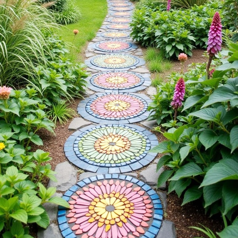 6 Pcs Round Stepping Stone Molds, 3 Size Reusable Cement