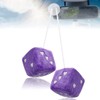 Pair Of Dice Car Decorations,Fuzzy Plush Dice With Heart-Shaped Dots