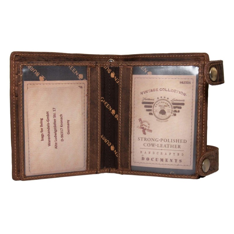 Green Burry 1796A Skull Wallet Colour: Saddle Brown 25, Saddle
