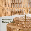 InterMaka 4-Light Boho Rattan Chandelier Light Fixture, 17.7” Hand Woven