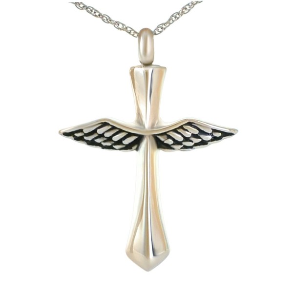 Small/Keepsake Angel's Wings Steel Pendant Funeral Cremation Urn for Ashes