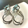 LEOPRA Blue Topaz Silver Plated Leverback Earrings 6MM Blue Dangle