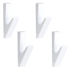 Prmape Pack of 4 Matt Coat Hooks, Acoustic Panels, White, Coat Hooks, Wall Aluminium Alloy, Wall Hooks, Wardrobe for Bathrooms, Kitchens, Foyers, Hallways, Living Room, Bedroom (Max 25 kg)