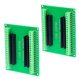 XTVTX ESP32 Breakout Board Expansion Card Kits GPIO 1 in 2 with Wireless WiFi Bluetooth for ESP WROOM 32 Microcontroller Development Board Pack of 2