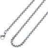 Monily Square Rolo Chain Necklace Stainless Steel Round Box Necklace