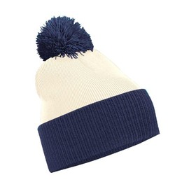 Beechfield Unisex Adults Snowstar Dua Two Tone Beanie Off White / French Navy One Size