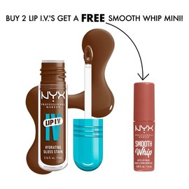 NYX Professional Makeup Lip I.V. Hydrating Lip Gloss Stain, Buy 2 Get a Free Smooth Whip Mini! NYX Professional Makeup - Color: 4 Cocoa Quench