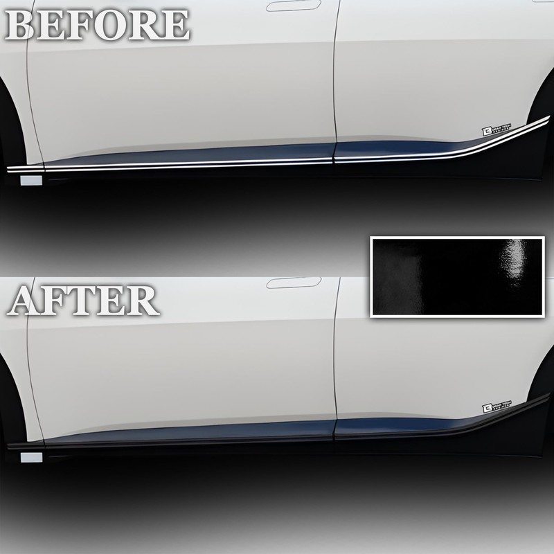 BOGAR TECH DESIGNS Side Skirt Chrome Delete Overlay Compatible with