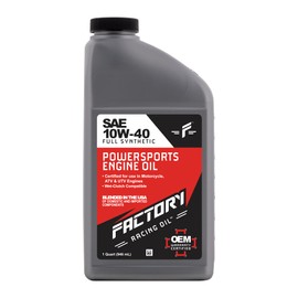 Factory Racing Parts Oil Change Kit compatible with Honda TRX500FA Fourtrax Foreman Rubicon – Includes 5 Quarts of 10W-40 Full Synthetic Oil, 1 Filter, 1 Crush Washer, 1 Funnel, 1 Oil Change Sticker