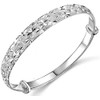Delicate Beautiful Silver Bangle Bracelet with Snowflake Carved,925 silver jewellery