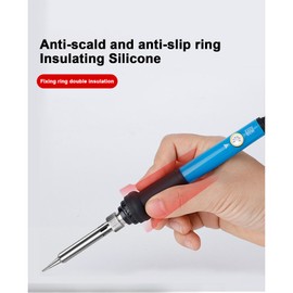 Ysguyyz Lötkolben-Set Mit Einstellbarer Temperatur Und An-/Aus-Schalter – 60-W-Schweißwerkzeugset, 5 Spitzen, Entlötpumpe, Abisolierer, Lötdraht – Kompletter Werkzeugkoffer Im Lieferumfang Enthalten