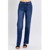 Judy Blue Women's Mid Rise Tummy Control Straight Jeans, Stretch