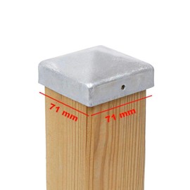 7 x Post Caps Pyramid 71 x 71 mm Steel Fire-Dip Galvanised