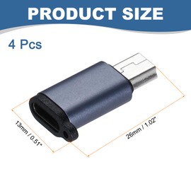 MECCANIXITY 2Pcs USB C to Mini USB Adapter, USB C Female to Mini USB Male Converter Adapter for Laptop PC Phone Car