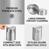 JILLICK Small Mini Trash Can with Lid, Brushed Stainless Steel