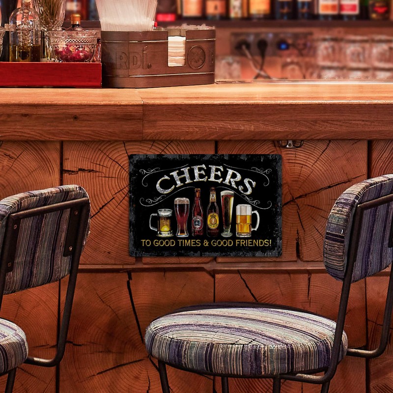 Putuo Decor Cheers Metal Tin Sign, Bar Signs For Home