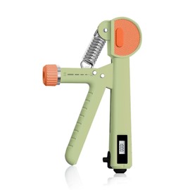 Flintronic Hand Grip Strengthener, 5-60 kg Adjustable Forearm Strengthener, Finger Exerciser with Counter, Adjustable Resistance, Hand Gripper for Musicians Athletes and Hand Injury Recovery - Green