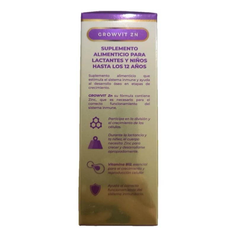 Growvit Multivitaminico Infantil Zn Zinc Aniquelado Sabor Natural