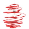 Modern Designer Vibrant Red Gloss Metal Double Ribbon Spiral Swirl