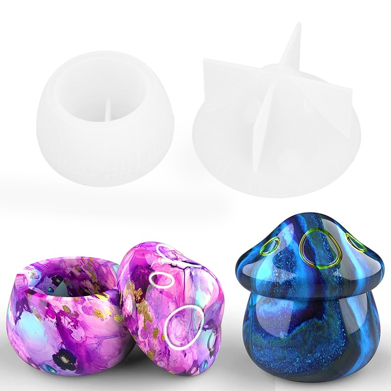 Silicone Resin Mold Mushroom Reusable DIY Elastic Jars Silicone Mold