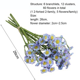 HomeSoGood 2 Bundle 60Heads Faux Chrysanthemum Artificial Flowers Creative Desktop Ornaments Floral Arrangement Bridal Bouquet Home Decorations(10.24inch,White)