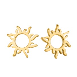 Unimooie Sun Earrings Waterproof Durable Stainless Steel Earrings Bohemian Sun Element Design Earrings for Women Ladies Birthdays Beaches Holiday Daily Wear Earrings