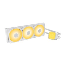 Geometric Future Eskimo Pro - 360mm AIO CPU Liquid Water Cooler- RGB PWM Squama 2501W Fan x 3- Fit Intel® LGA 1700, AMD®AM5 - White- (GEO-EP-36W)