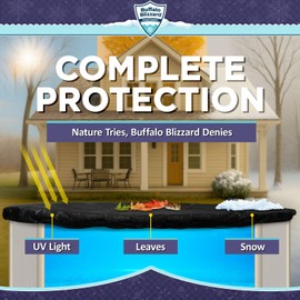 Buffalo Blizzard Micro Mesh 15 ft Round Winter Pool Cover | Black Heavy Duty Cover for Closing Above Ground Swimming Pools | Easy to Install | Cold & UV Resistant | Shields from Seasonal Debris