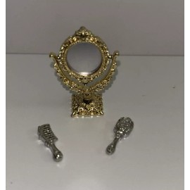 1:12 Scale Dollhouse Miniatures Vanity Mirror Alloy Dress Up Accessories