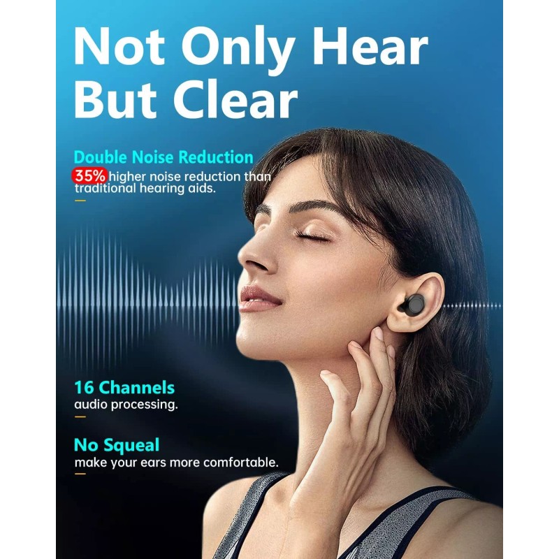 HOLFENRY Digital Hearing Aids Noise Cancelling 16 Channel Severe Loss