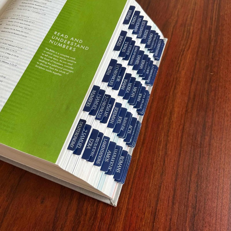 Laminated Bible Tabs, Reposition Large Print Stickers, Easy to Read
