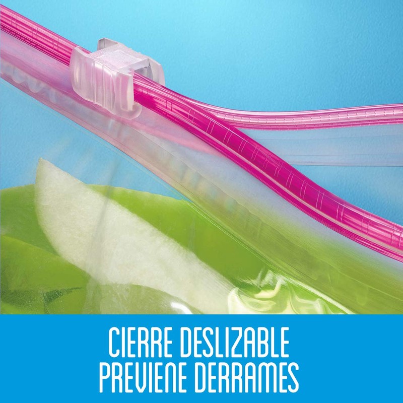 Ziploc Bolsas Reutilizables Plásticas, Cierre Deslizable, 10 Bolsas Grandes