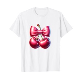 Coquette Bows with cherries Cute Coquette girl T-Shirt