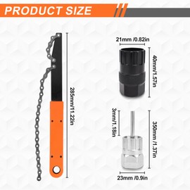 TYBYBB Bicycle Chain Whip with Sprocket Puller and Puller Universal Chain Whip and Puller Set, Bicycle Cassette Tool for MTB Road Bike 8 9 10 Speed Cassette