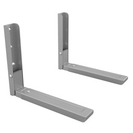AVF Steel Universal Wall-Mounted Microwave Brackets in Silver (Set of 2)