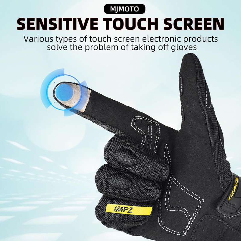 mjmoto Motorcycle Gloves Men Touch Screen Motocross BMX ATV MTB