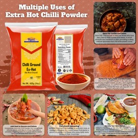 Rani Extra Hot Chilli Powder Indian Spice 14oz (400g) ~ All Natural | No Color added | Gluten Friendly | Vegan | NON-GMO | Kosher | No Salt or fillers
