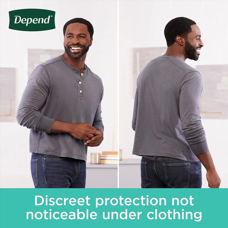 Depend FIT-FLEX Incontinence Underwear for Men, Maximum Absorbency, Disposable, S/M,