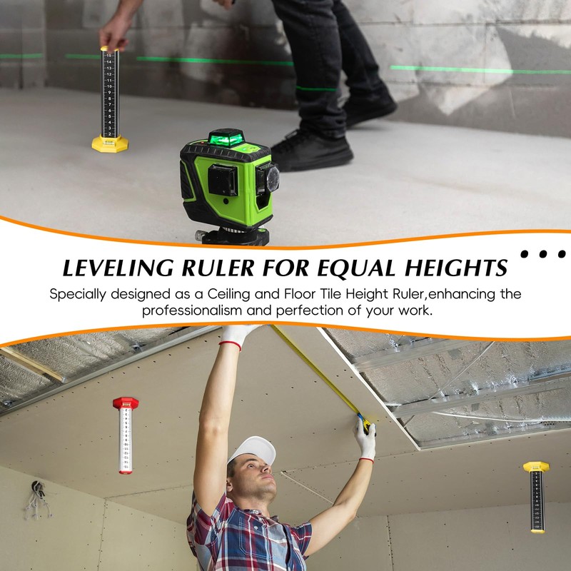SAMIQU 2Pcs Ceiling and Floor Tile Ruler - Leveling Ruler