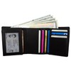 Mens RFID Blocking Trifold Genuine Premium Leather Wallet, ID Holder,