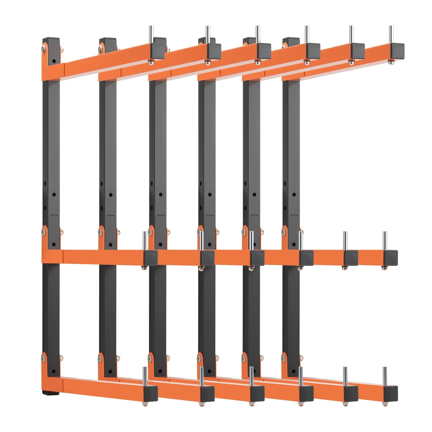6 Pack Lumber Rack Wall Mount, Heavy Duty Wood Storage Racks, 9-Level ...