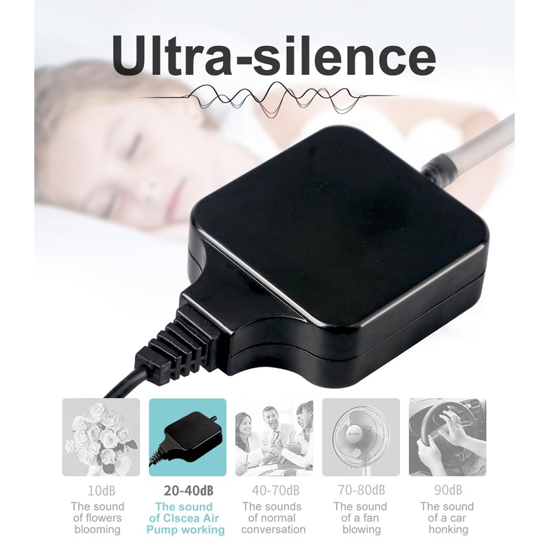 Clscea Aquarium Mini Air Aerator Pump for 1-15 Gallon Fish