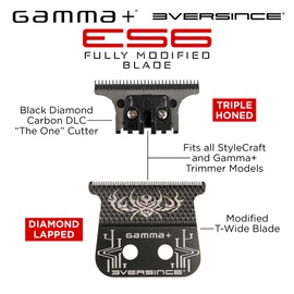 GAMMA+ 3Versince ES6 Black Diamond DLC Wide Blade with DLC "The One" Cutter Trimmer Blade Set