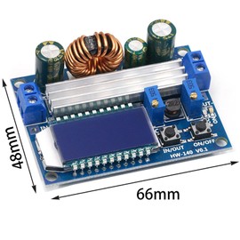 GERUI Buck-Boost Converter Display, Automatic Step Up/Down Board 5.5-30V to 0.5-30V with LCD Display, for Arduino, Adjustable Constant Current Voltage